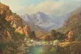 Riverbed in Mountain Landscape by Gabriel de Jongh, oil on canvas, sold Feb 2024