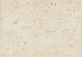 Orgy by Walter Battiss, pen on paper, sold Feb 2024