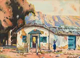 Sydney Carter, Old Cottage, Ceres, watercolour on paper
