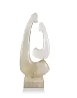 Zoltan Borbereki, Mother and Child, laminated perspex on a marble base