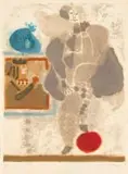 Théo Tobiasse, Le Roi et Le Pomme Rouge (The King and the Red Apple), etching and embossing on paper