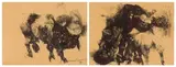 Ezrom Legae, Abstract Animals, two, ink on paper