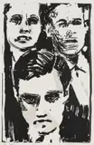 Act III Scene II by William Kentridge, 2017, linocut and handcolouring on paper, sold Feb 2024