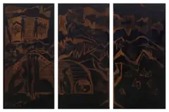 Cecil Skotnes, The Homestead, painted and incised wood