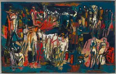 Walter Battiss, Figures, oil on board