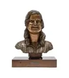 Anton van Wouw, Cecilia, bronze with a brown patina, on a wooden base