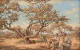 Erich Mayer, Painting in a Landscape, oil on board
