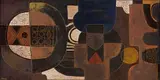 Lucky Sibiya, Abstract, carved, incised and painted wood panel