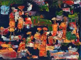 Figures by Walter Battiss, oil on canvas laid down on board, offered Mar 2024