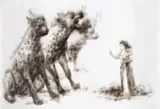 Diane Victor, Teaching Your Hyenas to Sing, smoke drawing, chalk and charcoal on paper