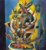 Alexis Preller, Young King, oil on canvas
