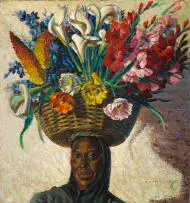 Vladimir Tretchikoff, Flower Seller, oil on canvas