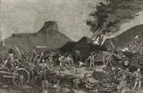 Johan Stegmann, Defeat of Isandlwana, etching on paper