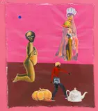 Mary's Vision by Teresa Kutala Firmino, acrylic and collage on canvas, offered Sep 2023