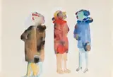 Robert Hodgins, Three Women from Berlin, watercolour and gouache on paper