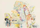 Walter Battiss, View from Room 621 Russell Hotel, London, watercolour on card