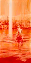 Ruby Swinney, Reflections, 2020, oil on silk