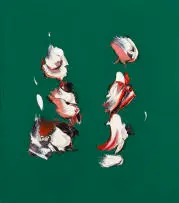 Untitled (Green) by Zander Blom, oil on canvas, sold Sep 2023