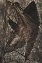 Cecily Sash, Menacing Bird, oil on board