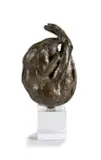 Dylan Lewis, Sleeping Oriental Cat III (S93), 1998, bronze with a brown patina mounted on a crystal base