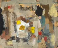Joseph Wolpe, Abstract, mixed media on card laid down on board
