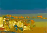 Figure in a Township by Walter Battiss, oil on canvas, offered Sep 2023
