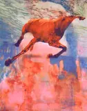 Elmarie van Straten, Pegasus, risograph on paper