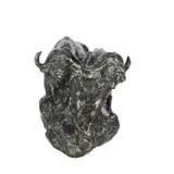 Dylan Lewis, Buffalo Bull Pair Miniature (S398), bronze with a black patina