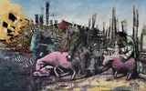 Mongezi Ncombo, Phumegusheni Lala gusha, mixed media on canvas