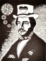 Johan Stegmann, Woke Pretorius is Bietjie Right Wing, linocut on paper