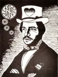 Johan Stegmann, Woke Pretorius is Bietjie Right Wing, linocut on paper