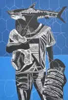 Sifiso Gumede, Mashonisa (Loan Shark), 2023, linocut