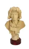 Kobus la Grange, Bust of Young Man No 5, jelutong wood on a wooden base