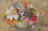 Flowers in a Vase by Gregoire Boonzaier, oil on canvas laid down on board, offered Nov 2023