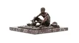Anton van Wouw, The Mealiepap Eater, bronze with a brown patina, on a granite base; cast by the Massa foundry, Rome