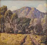 Moses Tladi, Winter – Trees, Driefontein, oil on board