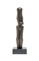 Ezrom Legae, Agonised Torso (EL24), bronze with dark brown patina, on a wooden base