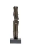 Ezrom Legae, Agonised Torso (EL24), bronze with dark brown patina, on a wooden base