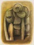 Sydney Kumalo, Yellow Form, pastel on paper
