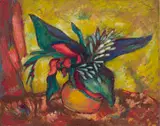 Alexis Preller, Flowers in a Vase, oil on canvas laid down on board