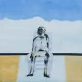 Robert Hodgins, Seated Figure: Landscape, oil on canvas