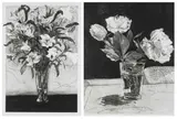 William Kentridge, Roses in a Big Glass; Lilies, two, (1) aquatint and drypoint etching on paper; (2) coffee-lift aquatint with drypoint on paper