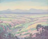 Extensive Landscape by Jacobus Hendrik Pierneef, oil on board, offered Nov 2023