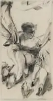 William Kentridge, Untitled (Seated Woman), charcoal and pastel on paper
