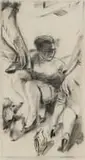 William Kentridge, Untitled (Seated Woman), charcoal and pastel on paper