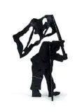 William Kentridge, Shadow Figure IV, bronze and oil paint