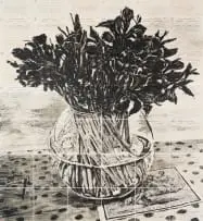 William Kentridge, Irises, Royal Observatory, Cape of Good Hope, 2019, lithographs printed on 42 pages scanned from a 1947 Royal Observatory, Cape of Good Hope log book, mounted on cotton cloth in a clamshell box