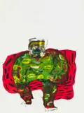 Robert Hodgins, Full Camouflage, five colour lithograph on paper