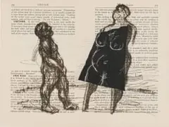 Home Cures by William Kentridge, two colour chine collé and lithograph on paper, sold Nov 2023