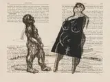 Home Cures by William Kentridge, two colour chine collé and lithograph on paper, sold Nov 2023